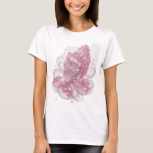Camiseta Mãos em ORAÇÃO Rosa Vibrante