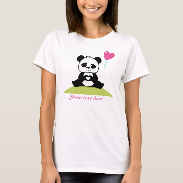 Camiseta Mãos feitas sob encomenda das pandas que mostram o (Frente)