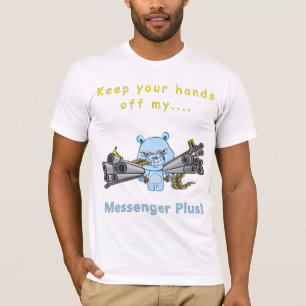 Camiseta Mãos fora de…! (Impressões dianteiros/traseiro