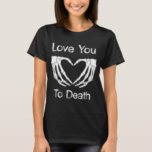 Camiseta Mãos Formatadas De Coração De Esqueleto Te Ama À M