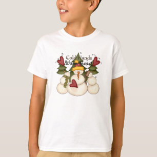 Camiseta Mãos frias Coração aquecido Camisola de Neve