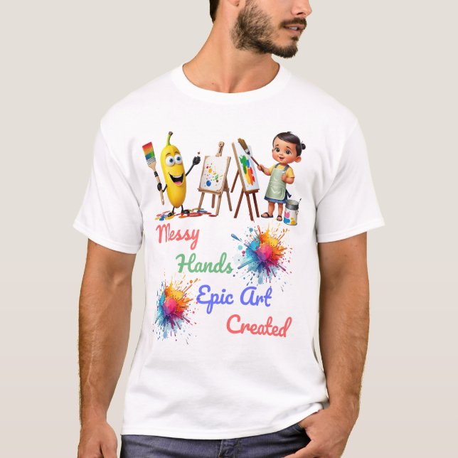 Camiseta Mãos Mestras A Arte Epic Celebra o Dia Mundial da  (Frente)