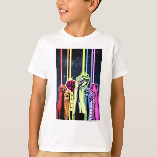 Camiseta Mãos no ar com anéis - Cor (Frente)
