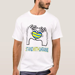 Camiseta Mãos no Coração Apoiam a Ucrânia