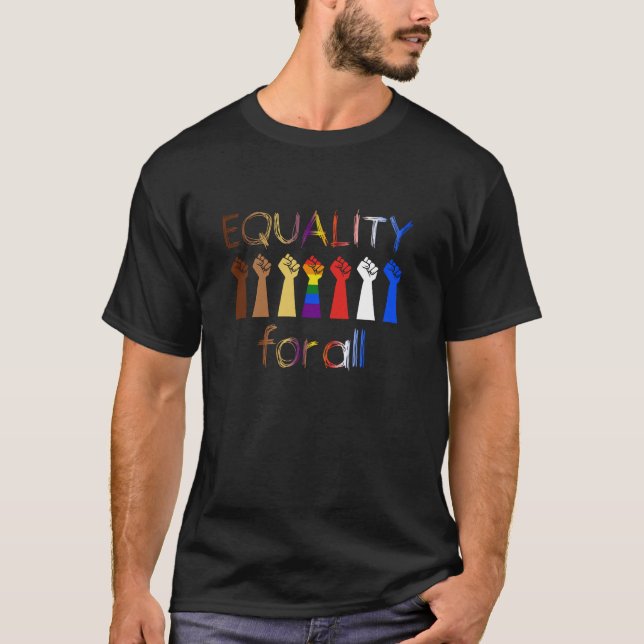 Camiseta Mãos para cima para igualdade racial (Frente)