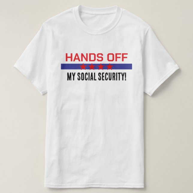 Camiseta Mãos para fora da minha segurança social - Azul br (Frente do Design)