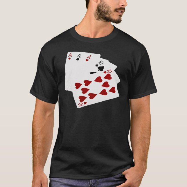 Camiseta Mãos Poker - Cheio House - Ace e Dez (Frente)
