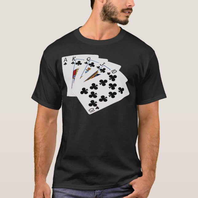 Camiseta Mãos-Poker - Royal Flush - Acessórios para Pistas (Frente)