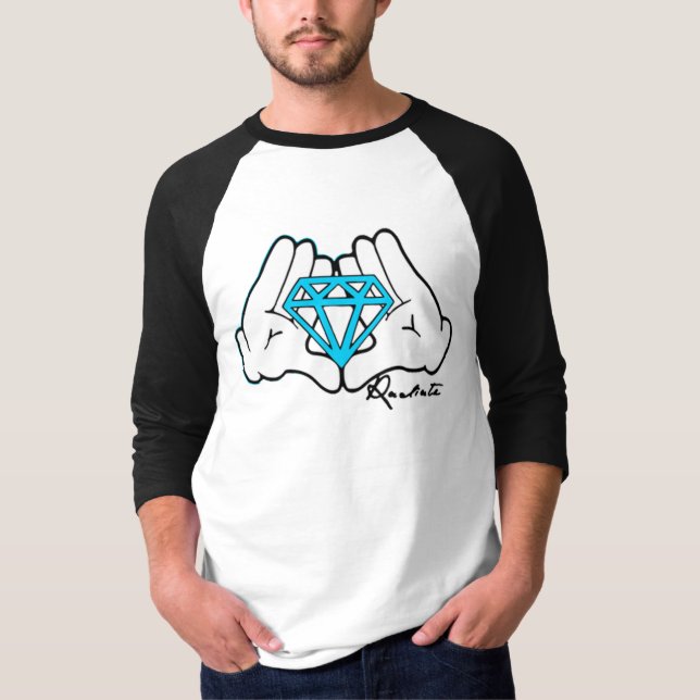 Camiseta Mãos que guardaram o Raglan do diamante (Frente)