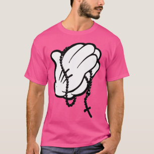 Camiseta Mãos Rezando Engraçadas