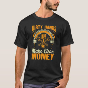 Camiseta Mãos Sujas Fazem Limpo Mecânico de Carros Pai Car