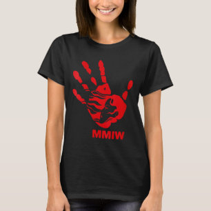 Camiseta Mãos Vermelhas Mmiw Indígena Nativa Americana Femi