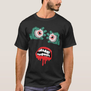 Camiseta Mãos Zombie Horríveis com Lábio Derretido