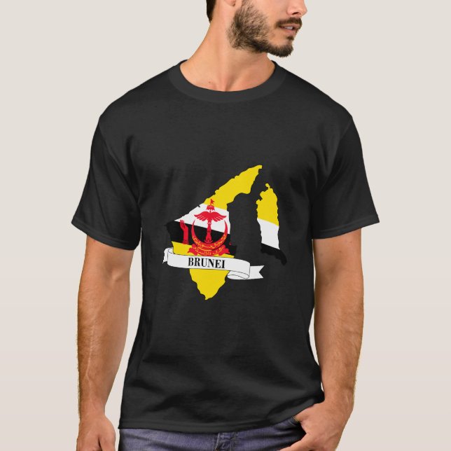 Camiseta Map of the flag of Brunei (Frente)