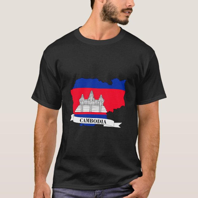Camiseta Map of the flag of Cambodia (Frente)