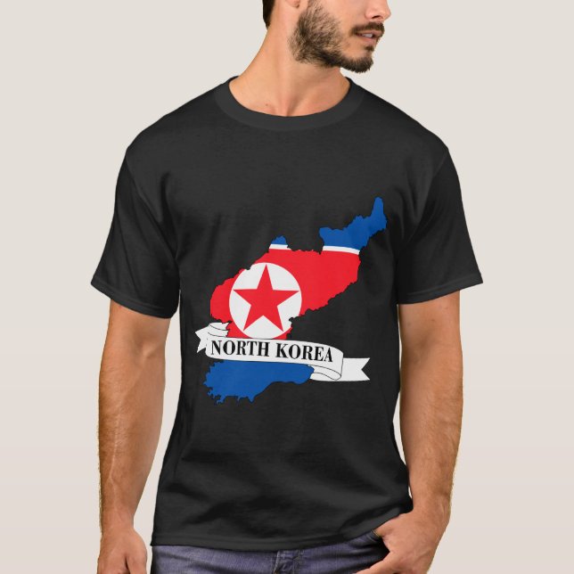 Camiseta Map of the North Korean flag (Frente)