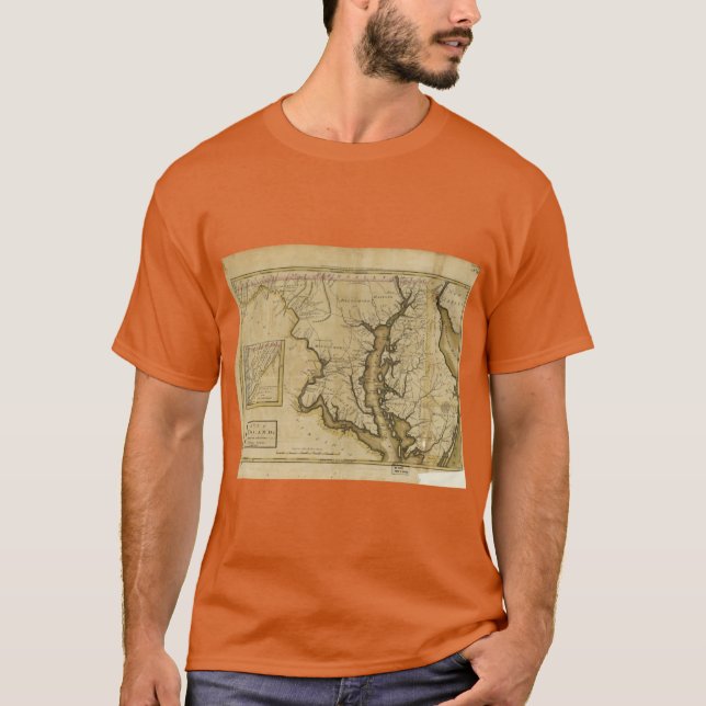 Camiseta Map of the State of Maryland 1795 (Frente)