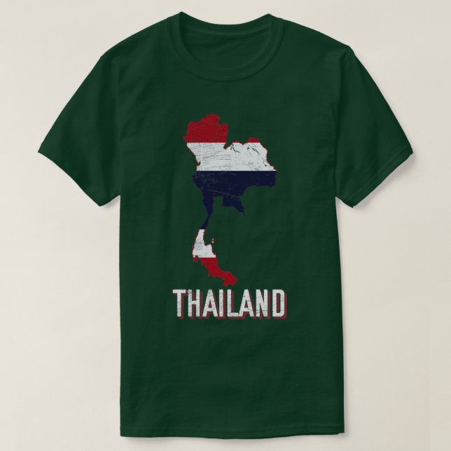 Camiseta Map Tailandês Flag (Frente do Design)