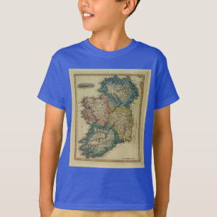 Camiseta Mapa 1823 de Ireland pelo júnior de colocação de