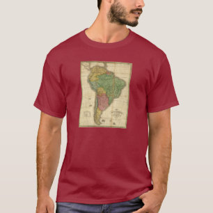 Camiseta Mapa 1826 de Ámérica do Sul do vintage por Anthony