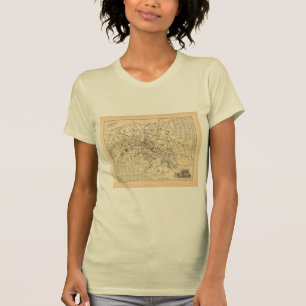 Camiseta Mapa 1858: Itineraire des Omnibus dans Paris Franç