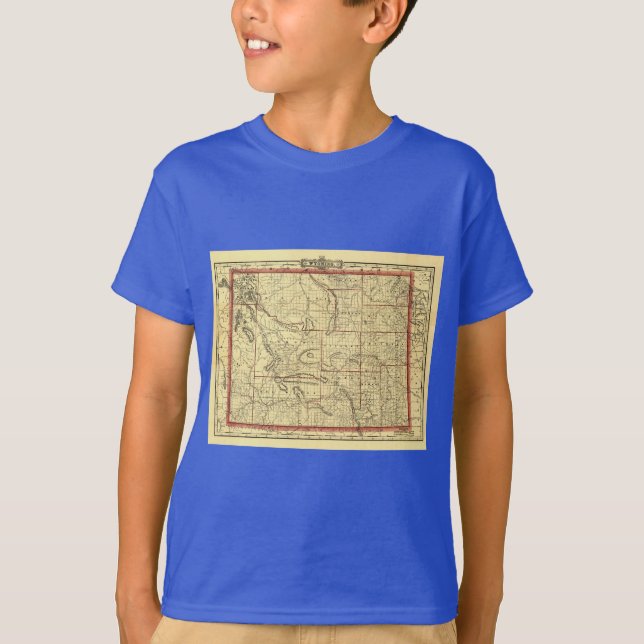 Camiseta Mapa 1895 de Wyoming (Frente)