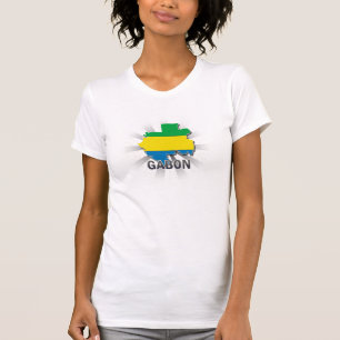 Camiseta Mapa 2,0 da bandeira de Gabon