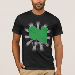 Camiseta Mapa 2,0 da bandeira de Líbia