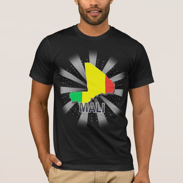 Camiseta Mapa 2,0 da bandeira de Mali (Frente)