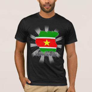 Camiseta Mapa 2,0 da bandeira de Suriname
