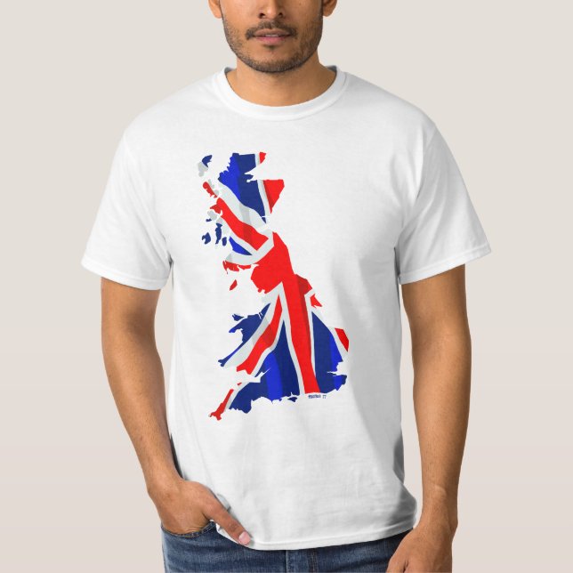 Camiseta Mapa 2Side da bandeira de Inglaterra (Frente)
