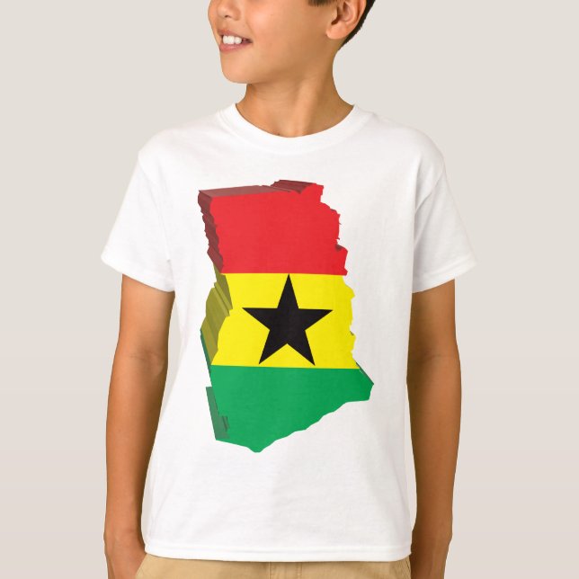 Camiseta mapa 3D de Ghana (Frente)