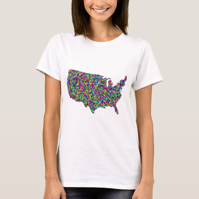 Camiseta Mapa abstrato da América (Frente)