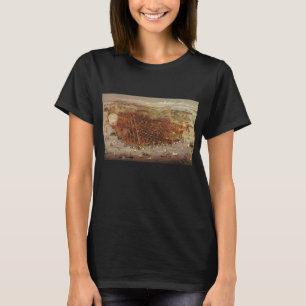 Camiseta Mapa Aéreo Antigo, Cidade de São Francisco, Califó