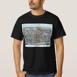 Camiseta Mapa Aéreo Antigo da Cidade de Austin, Texas de 18