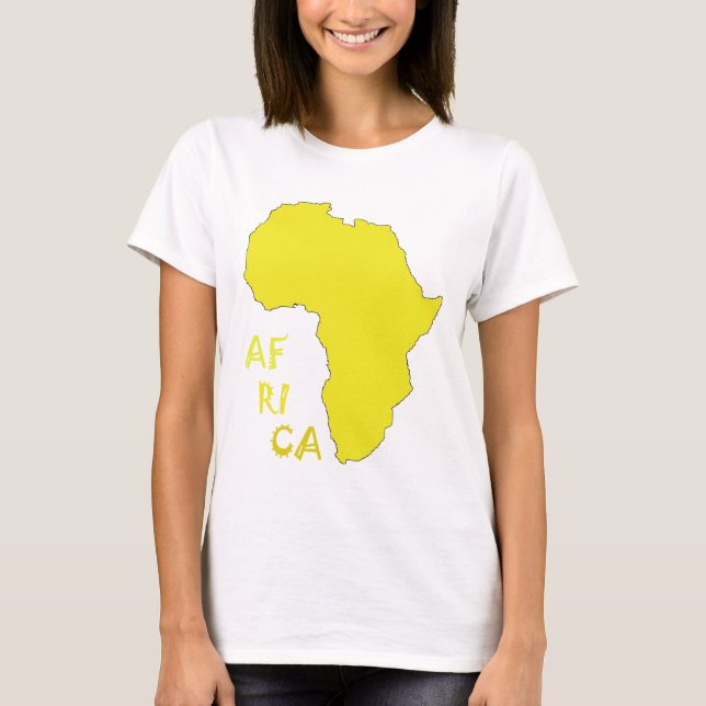 Camiseta Mapa Africano Amarelo Funky (Frente)