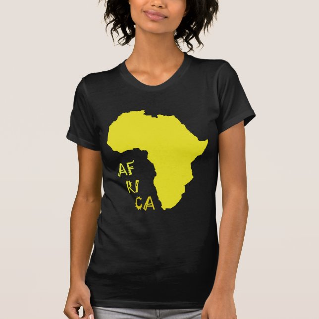 Camiseta Mapa Africano Amarelo Funky (Frente)