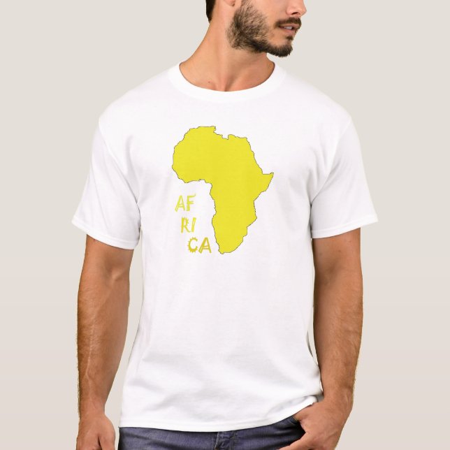 Camiseta Mapa Africano Amarelo Funky (Frente)