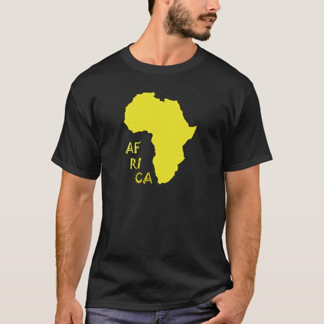 Camiseta Mapa Africano Amarelo Funky (Frente)
