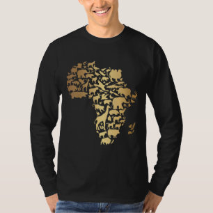 Camiseta Mapa Africano com Animais Melanina Continente Afri
