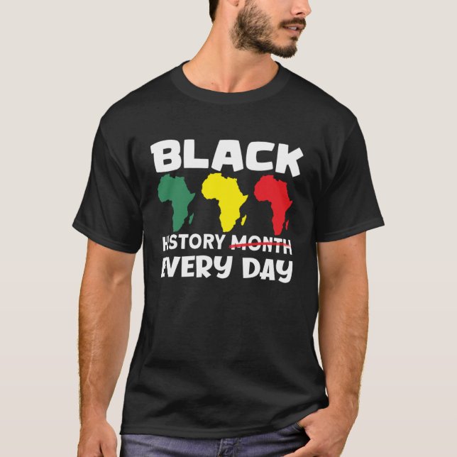 Camiseta Mapa Africano da História Negra Mês 1 (Frente)