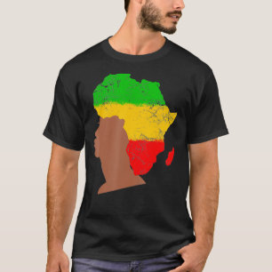 Camiseta Mapa Africano da História Negra Presente para Doi