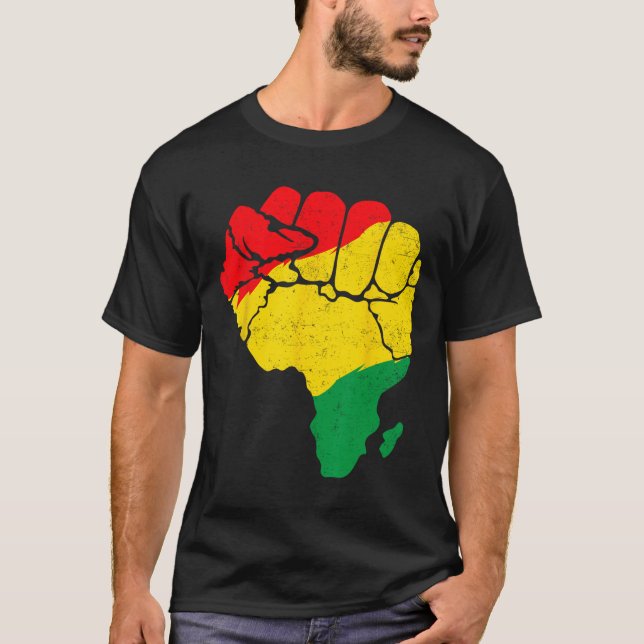 Camiseta Mapa Africano de Primeira Unidade Junta de Orgulho (Frente)