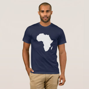 Camiseta Mapa Africano do Continente em Branco