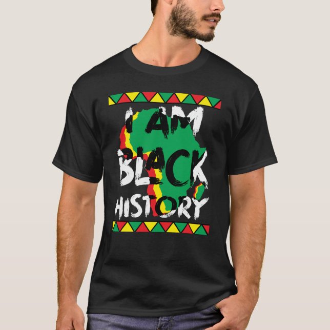 Camiseta Mapa Africano Eu Sou História Negra (Frente)