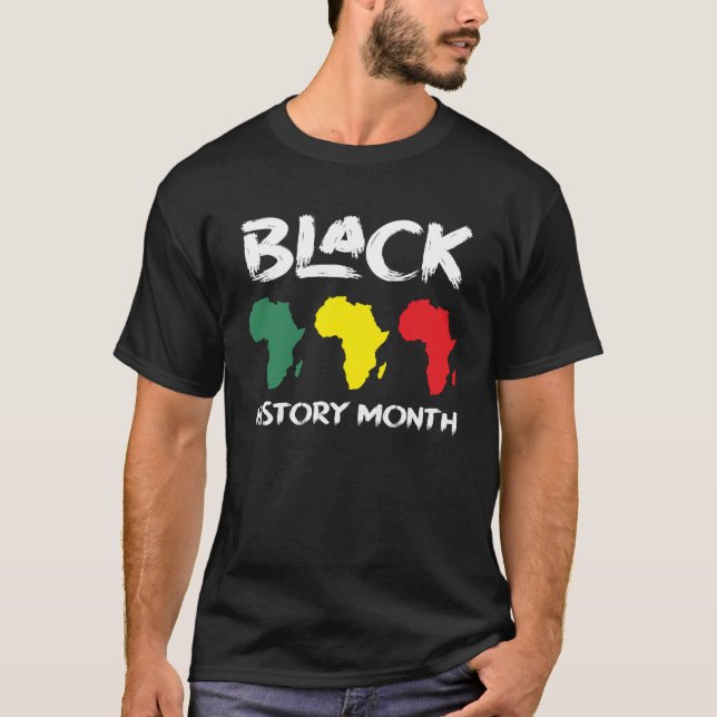 Camiseta Mapa Africano - História Negra Mês (Frente)