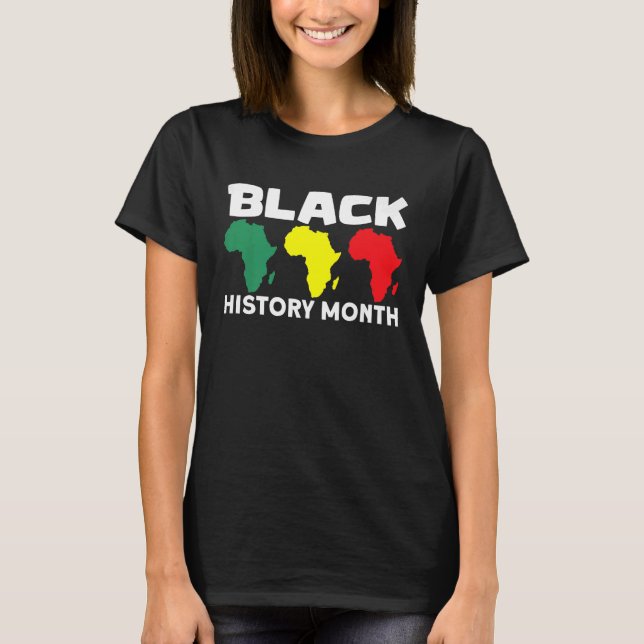 Camiseta Mapa Africano - História Negra Mês (Frente)