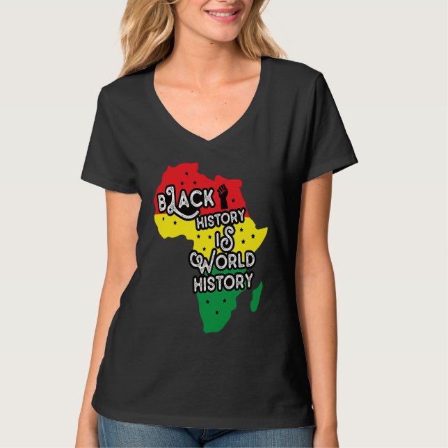 Camiseta Mapa Africano Retrô Orgulho Afro Mês da História N (Frente)