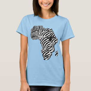 Camiseta Mapa africano Safari de Zebra Impressão