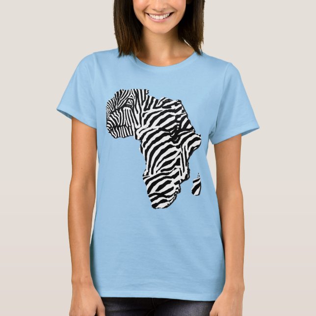 Camiseta Mapa africano Safari de Zebra Impressão (Frente)